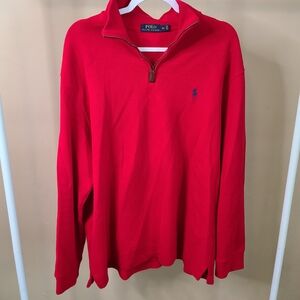 Ralph Lauren Vibrant Red Quarter-Zip Sweater